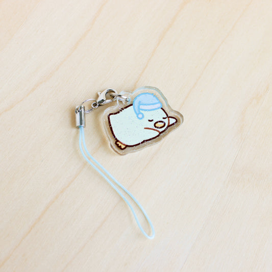 Sleepy Lemon • Glittery Mini Keychain