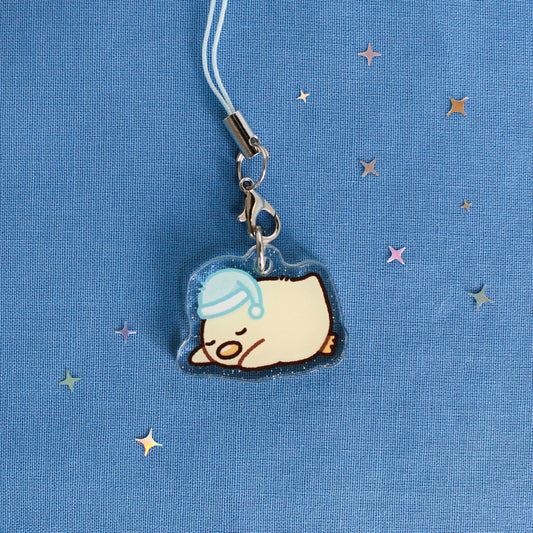 Sleepy Lemon • Glittery Mini Keychain
