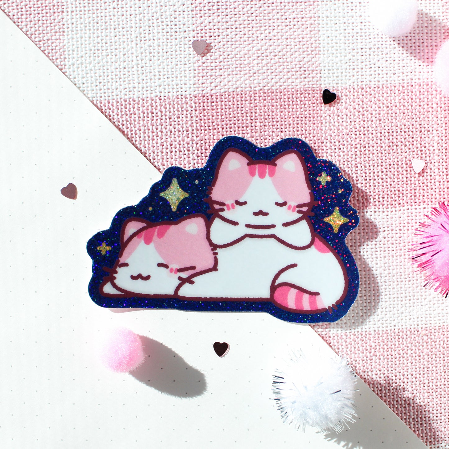 Miko Midnight Cuddles • Glittery Vinyl Sticker