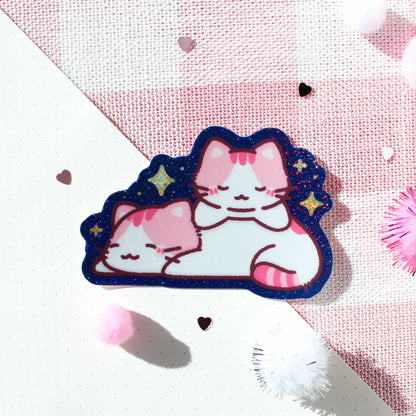 Miko Midnight Cuddles • Glittery Vinyl Sticker
