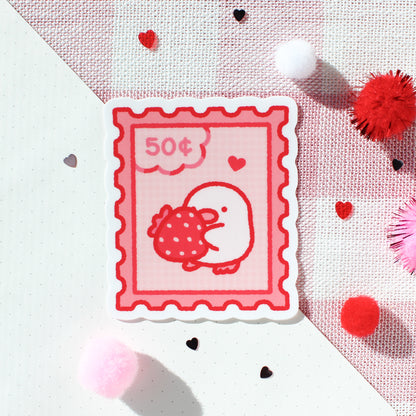 Lemon Strawberry Stamp • Vinyl Sticker