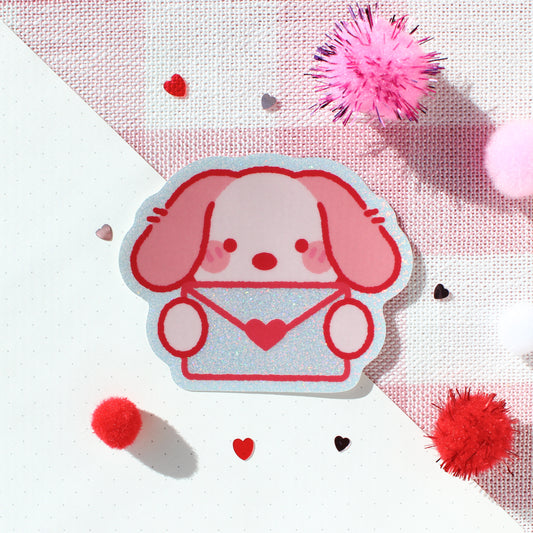 Mocha Love Letter • Glittery Vinyl Sticker