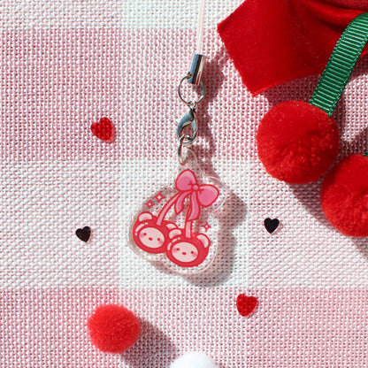 Cherry Beary • Glittery Mini Keychain