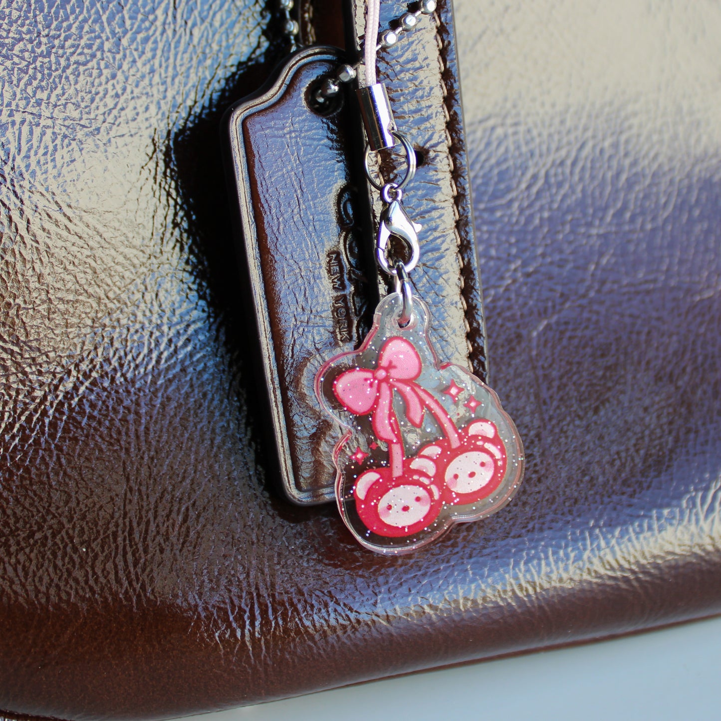 Cherry Beary • Glittery Mini Keychain