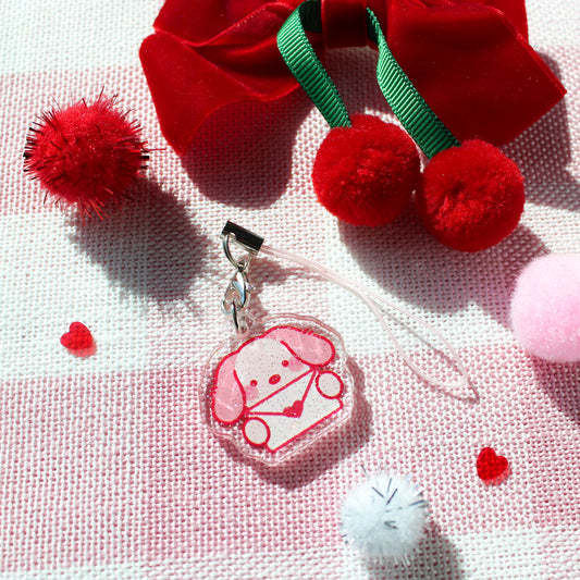 Mocha Love Letter • Glittery Mini Keychain