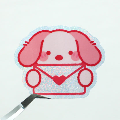 Mocha Love Letter • Glittery Vinyl Sticker