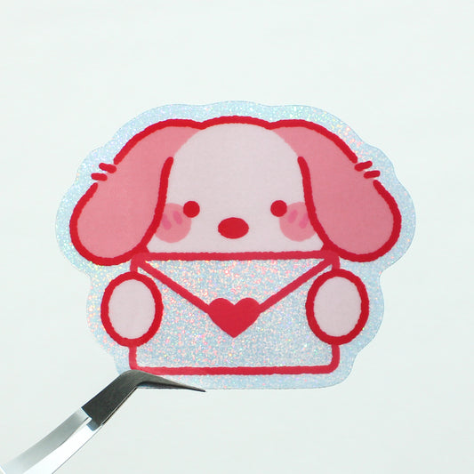 Mocha Love Letter • Glittery Vinyl Sticker