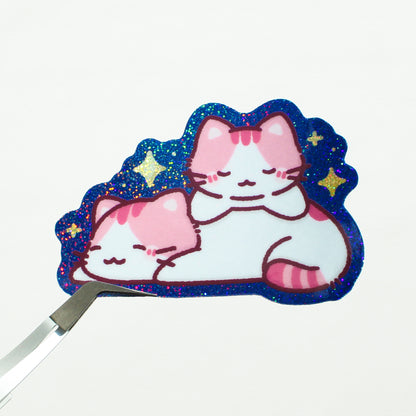 Miko Midnight Cuddles • Glittery Vinyl Sticker