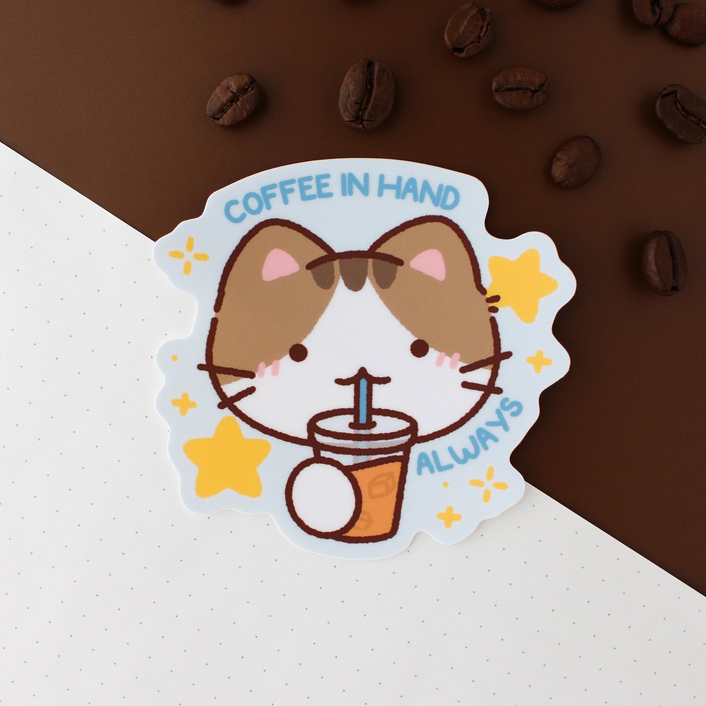 Miko Coffee in Hand • Vinyl Sticker